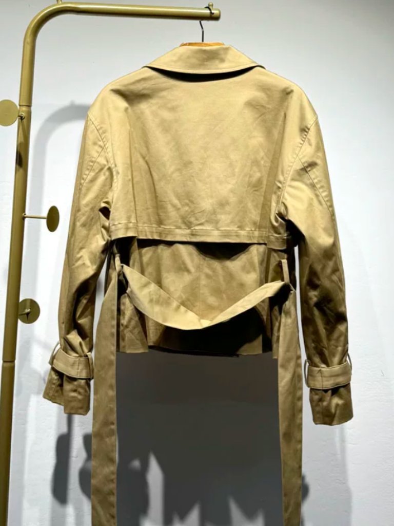 Favorite Daughter The Cropped Charles Trench Coat Large Sand Casual — image 5 of 6